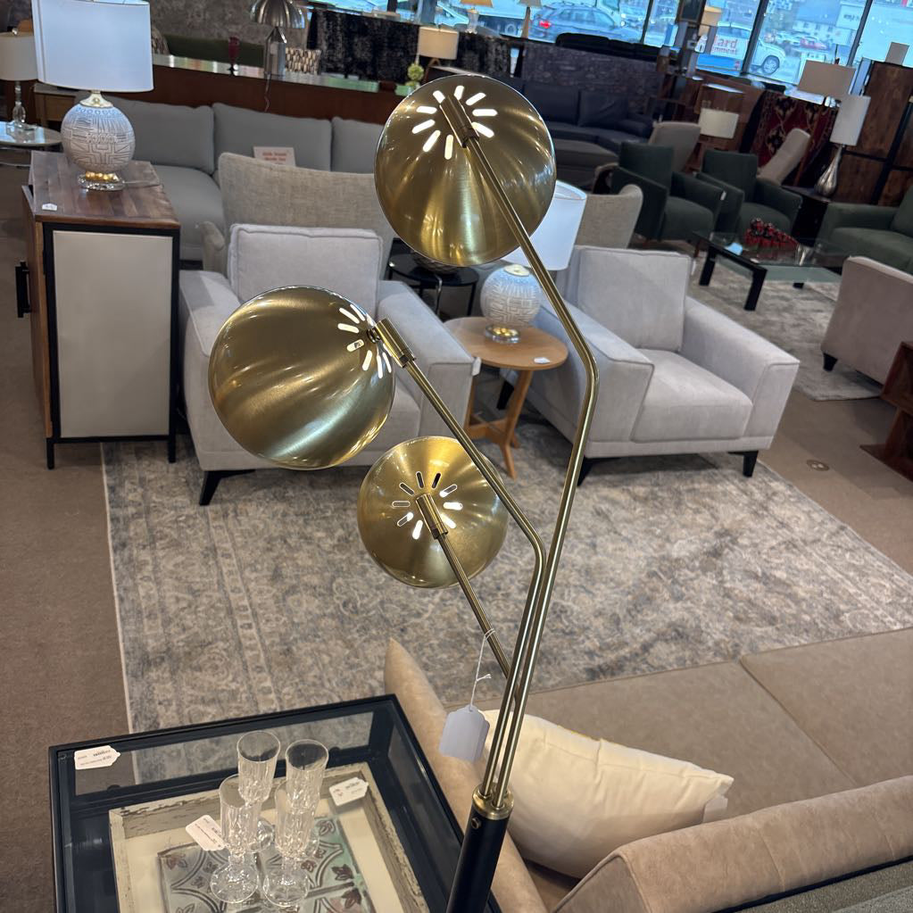 Brass Triple Globe Floor Lamp