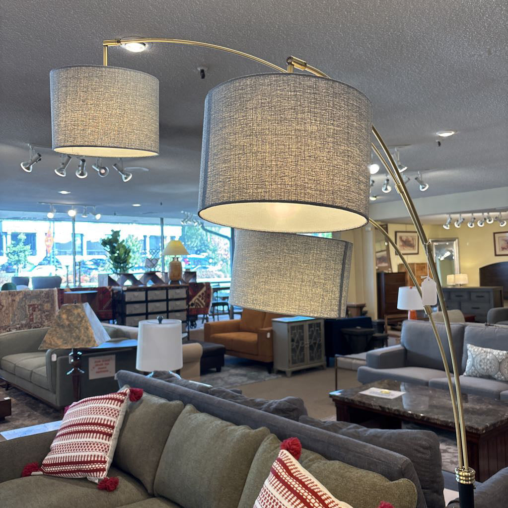 Black and Brass 3 Arm Arc Lamp LAMPS