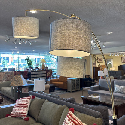 Black and Brass 3 Arm Arc Lamp LAMPS