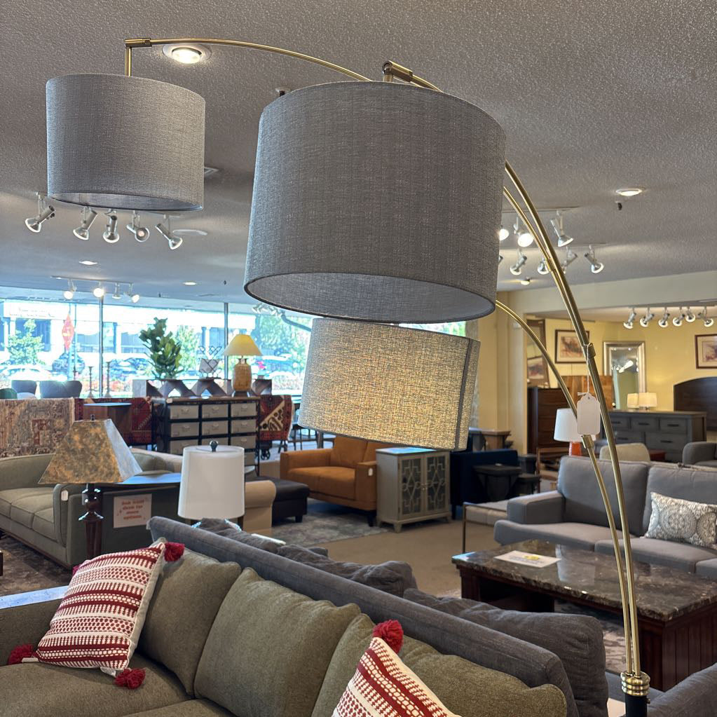 Black and Brass 3 Arm Arc Lamp LAMPS