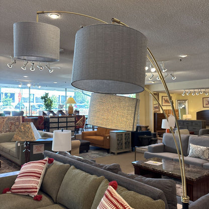 Black and Brass 3 Arm Arc Lamp LAMPS