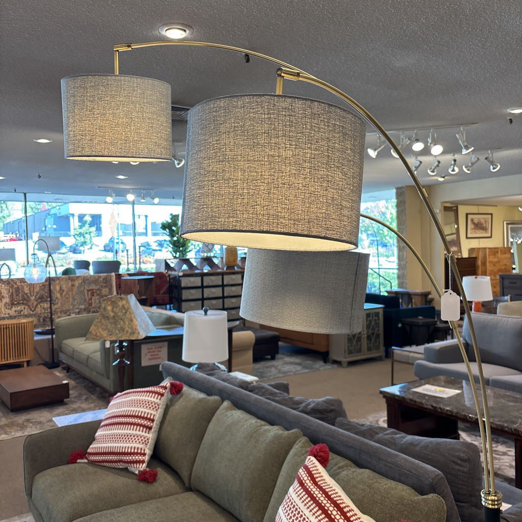 Black and Brass 3 Arm Arc Lamp LAMPS