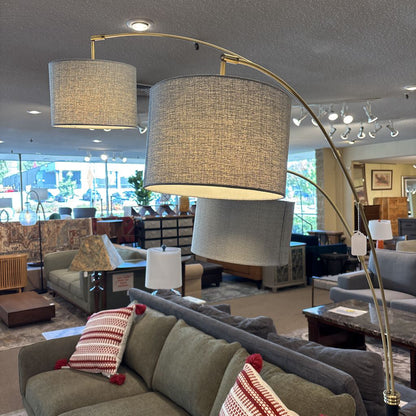 Black and Brass 3 Arm Arc Lamp LAMPS
