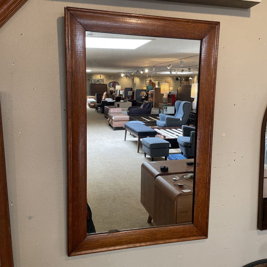 Large Rectangular Rustic Wood-Framed Mirror C MIRRORS