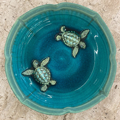 Signed ALLISON MOORE PEEL Ceramic Sea Turtle Bowl SMALLS