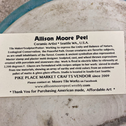 Signed ALLISON MOORE PEEL Ceramic Sea Turtle Bowl SMALLS
