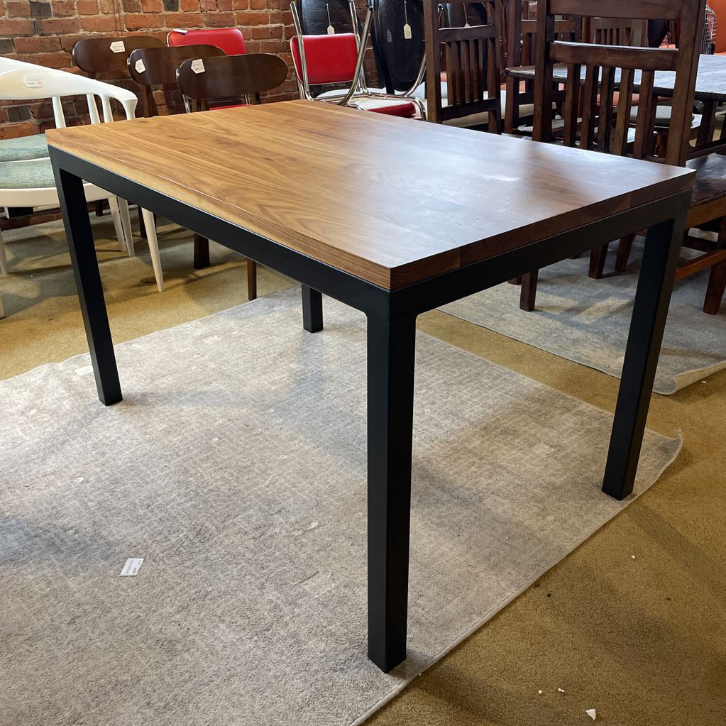 R&B Parsons Metal Frame Wood Top Dining Table