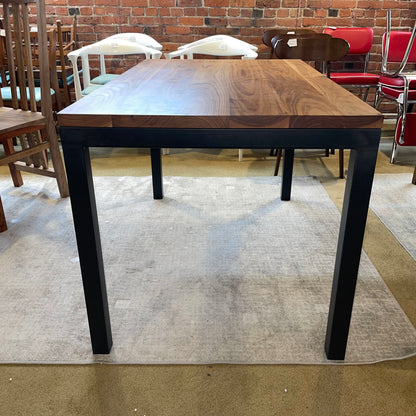 R&B Parsons Metal Frame Wood Top Dining Table