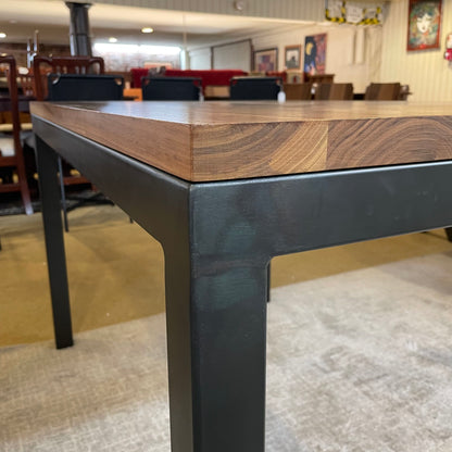 R&B Parsons Metal Frame Wood Top Dining Table