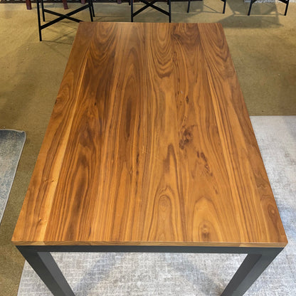 R&B Parsons Metal Frame Wood Top Dining Table