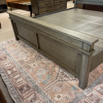 Solid Wood Grey Brushed King Bed Frame