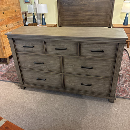 Solid Wood Grey Brushed 7 Drawer Lowboy
