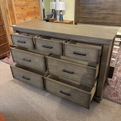 Solid Wood Grey Brushed 7 Drawer Lowboy