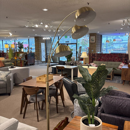 Brass Shade Smart Switch 3 Arm Arc Lamp
