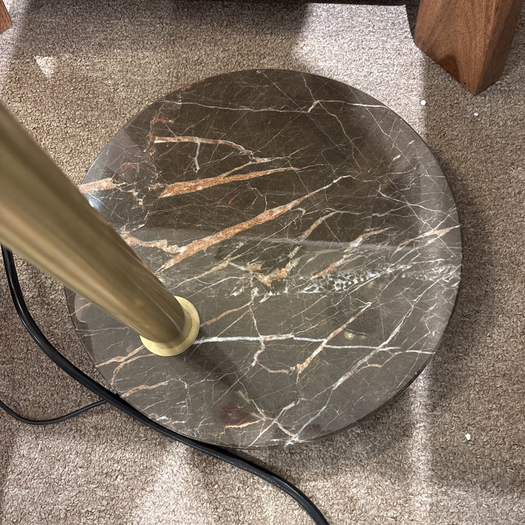 Brass Shade Smart Switch 3 Arm Arc Lamp