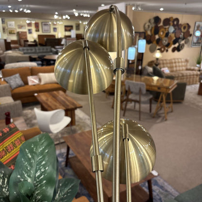 Brass Shade Smart Switch 3 Arm Arc Lamp