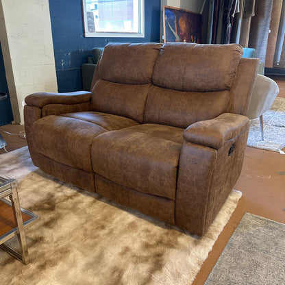 Brown Manual Recliner Loveseat