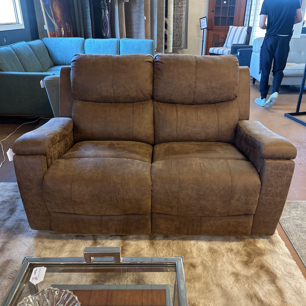 Brown Manual Recliner Loveseat