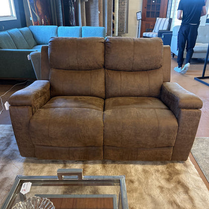Brown Manual Recliner Loveseat