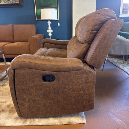 Brown Manual Recliner Loveseat