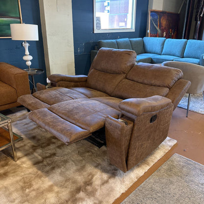 Brown Manual Recliner Loveseat