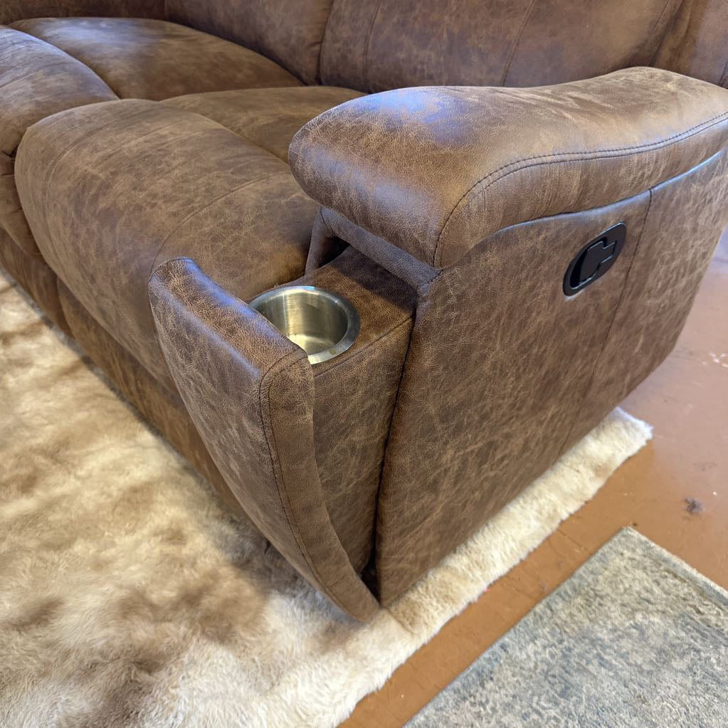 Brown Manual Recliner Loveseat