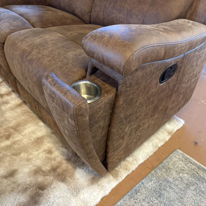 Brown Manual Recliner Loveseat