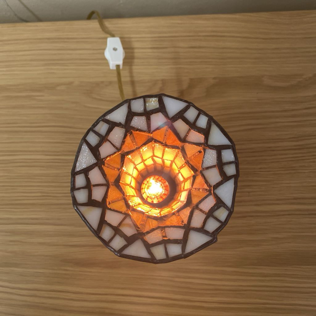Vintage Tiffany Style Stained Glass Pond Lily Table Lamp