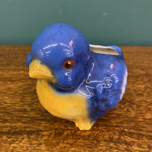 Vintage Blue & Yellow Bird Plant Pot SMALLS