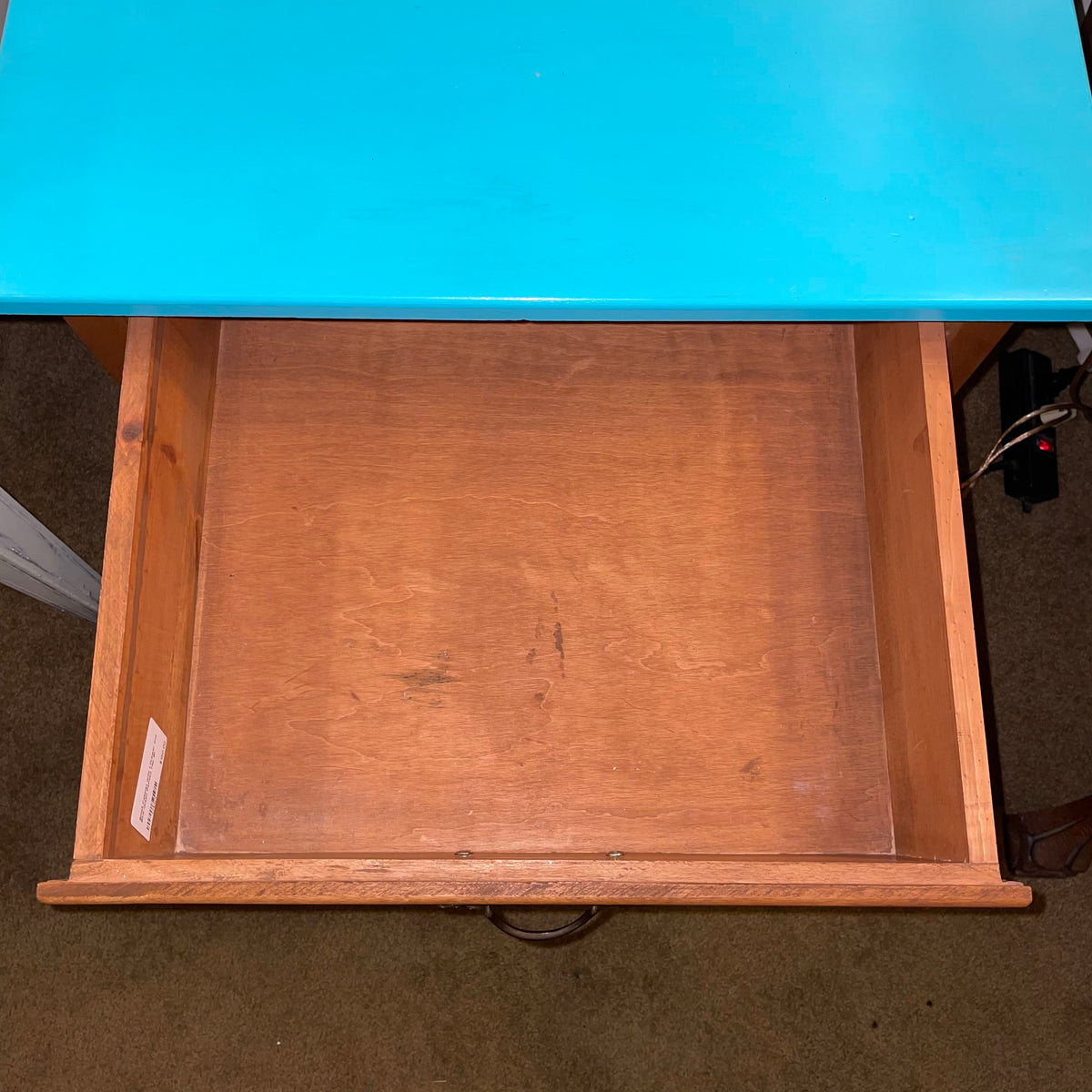Small Cabinet with 1 Drawer and Blue-Green Painted Top C CABINETS