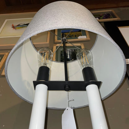 2 Bulb Black & White Double Base Floor Lamp