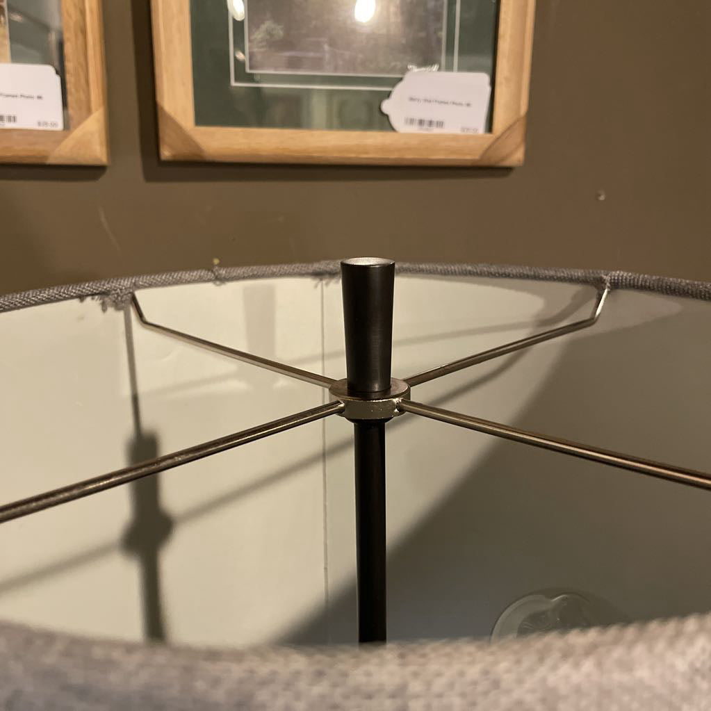 2 Bulb Black & White Double Base Floor Lamp