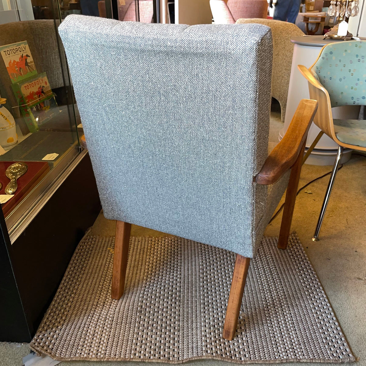 MC Style Wood & Grey Upholstered Accent Chair U ACCENT CHAIRS