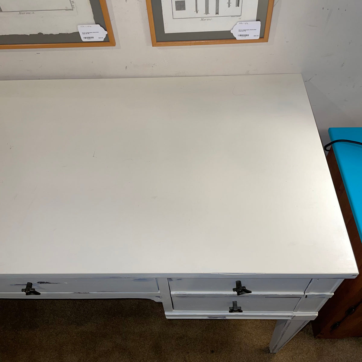 Shabby Chic White 3 Drawer Desk C DESKS