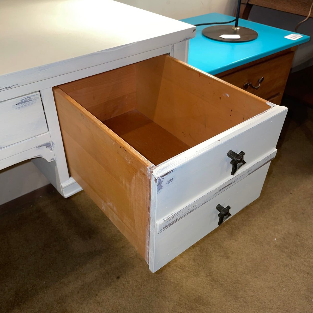 Shabby Chic White 3 Drawer Desk C DESKS