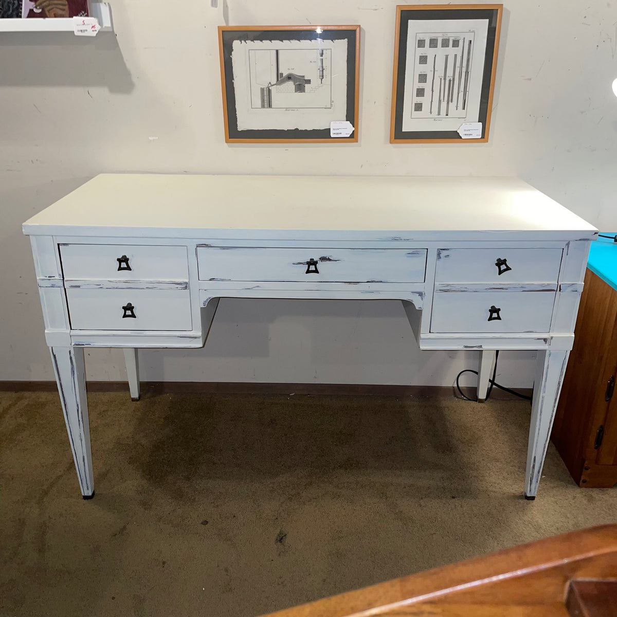 Shabby Chic White 3 Drawer Desk C DESKS