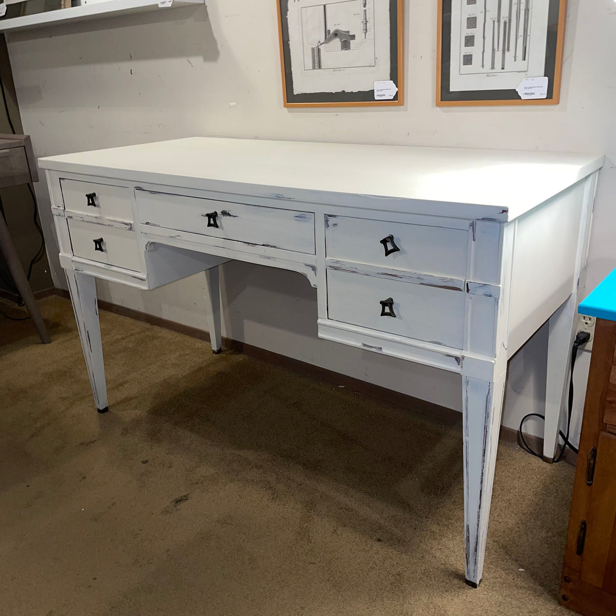 Shabby Chic White 3 Drawer Desk C DESKS