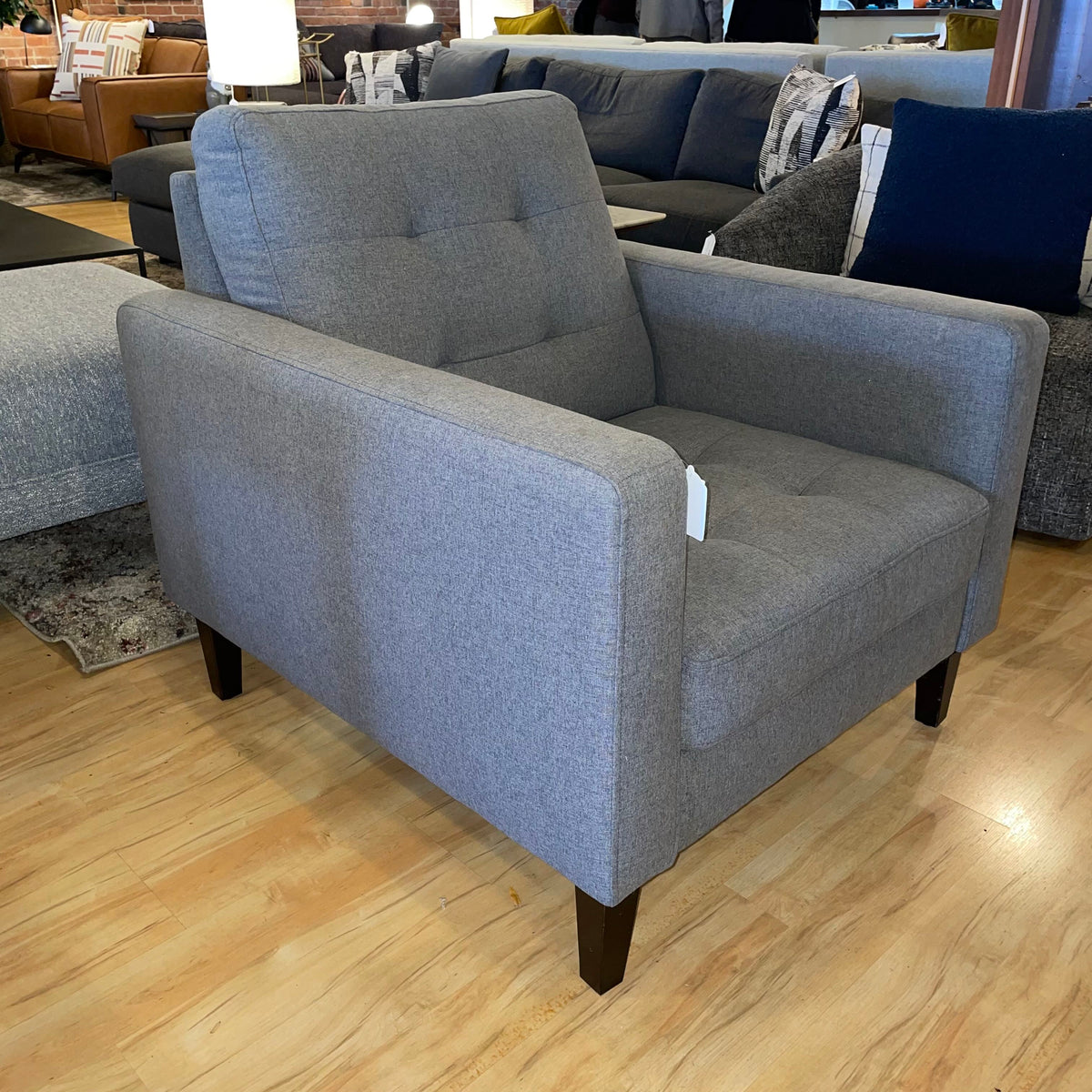 Dania Grey "Laura" MCM Style Tufted Chair U ACCENT CHAIRS