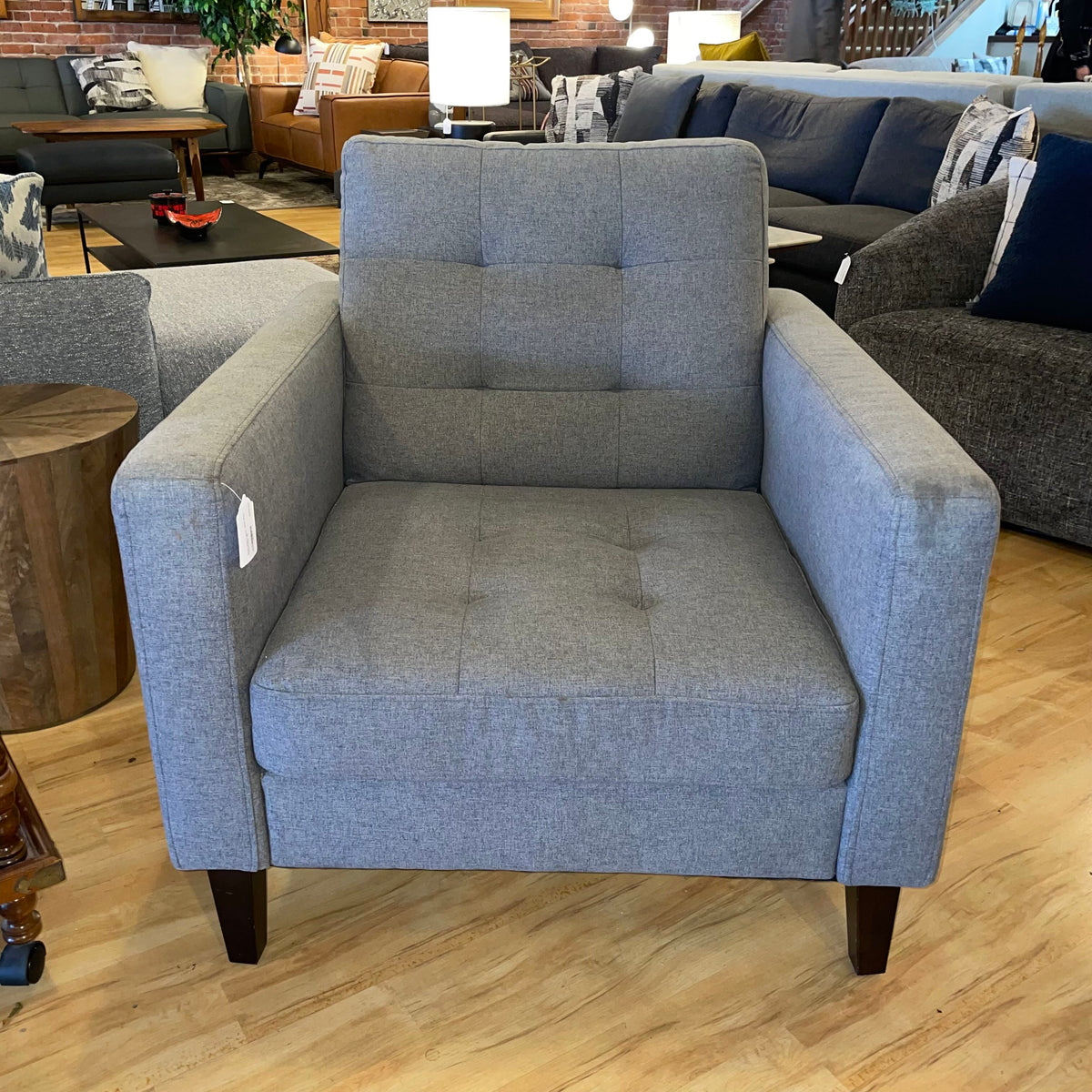 Dania Grey "Laura" MCM Style Tufted Chair U ACCENT CHAIRS