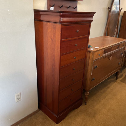 Tall Warm Wood 8 Drawer Chest C HIGHBOYS