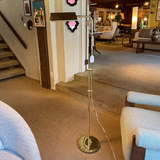 Golden Brass Bankers Style Floor Lamp LAMPS