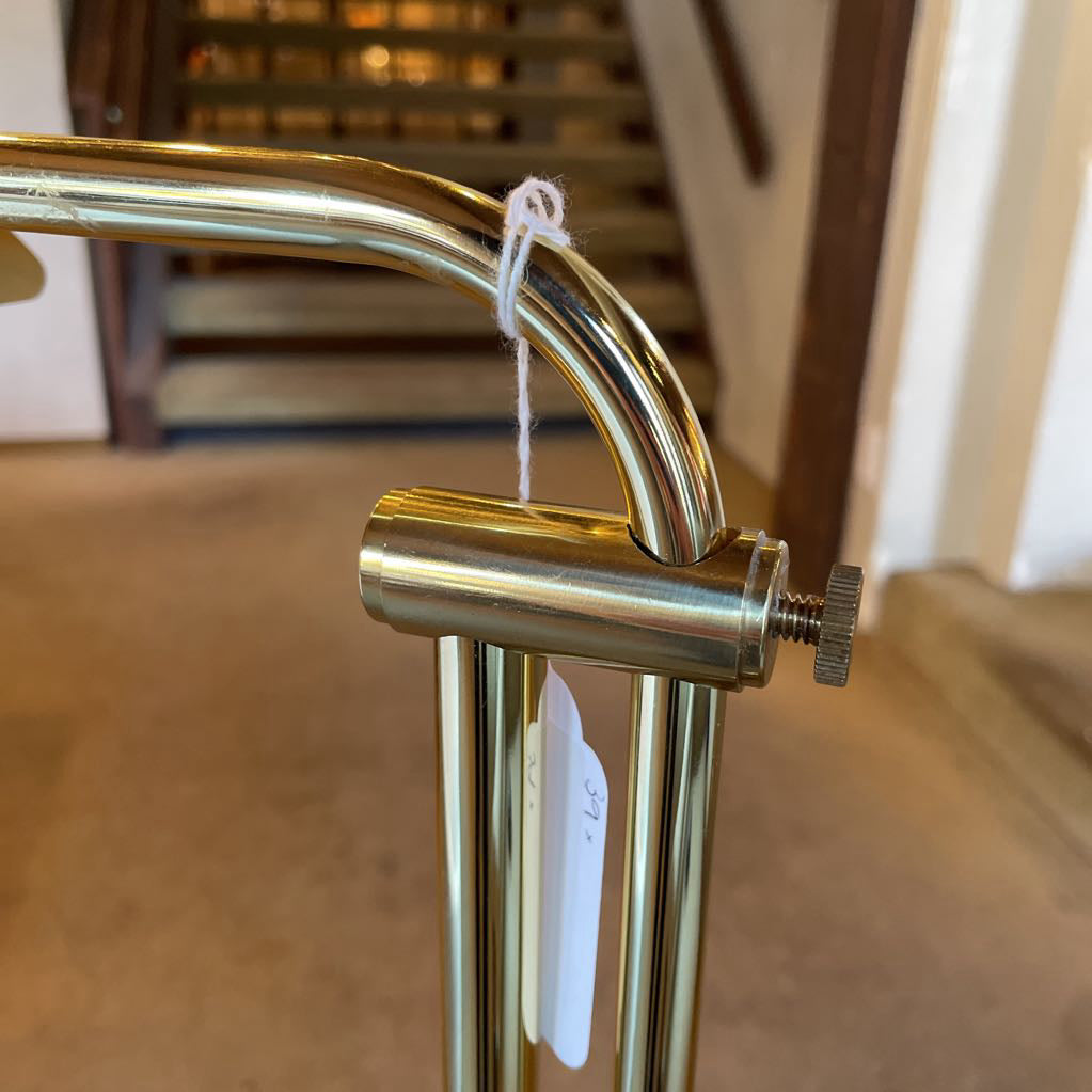 Golden Brass Bankers Style Floor Lamp