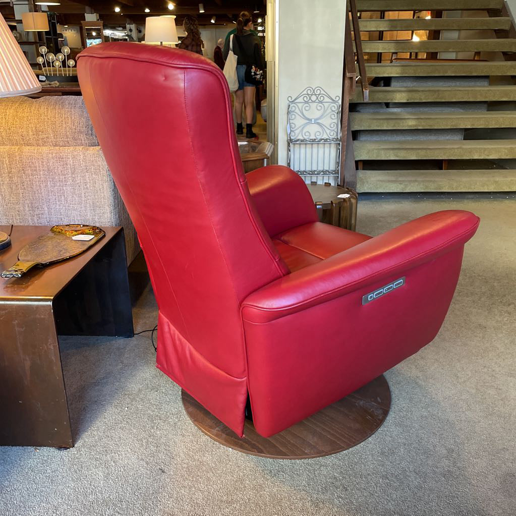 Stressless Red Leather Power Recliner