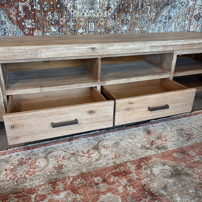 Rustic Wood Long Media Stand