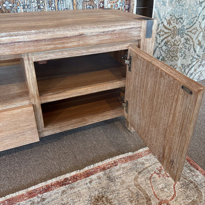 Rustic Wood Long Media Stand