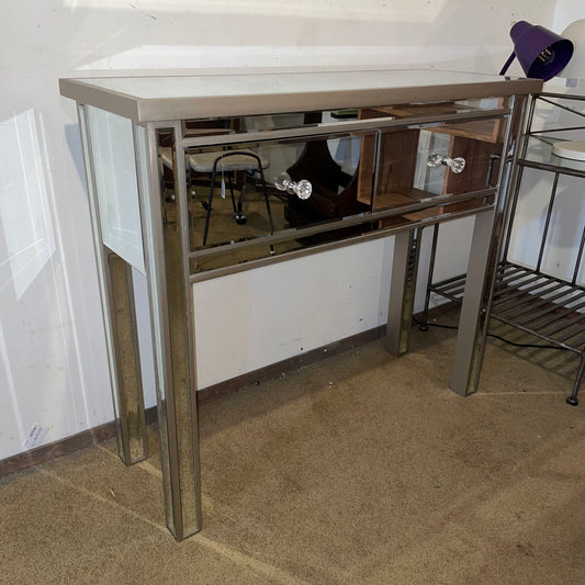 2 Drawer Modern Mirrored Console Table AS IS C CONSOLE TABLES