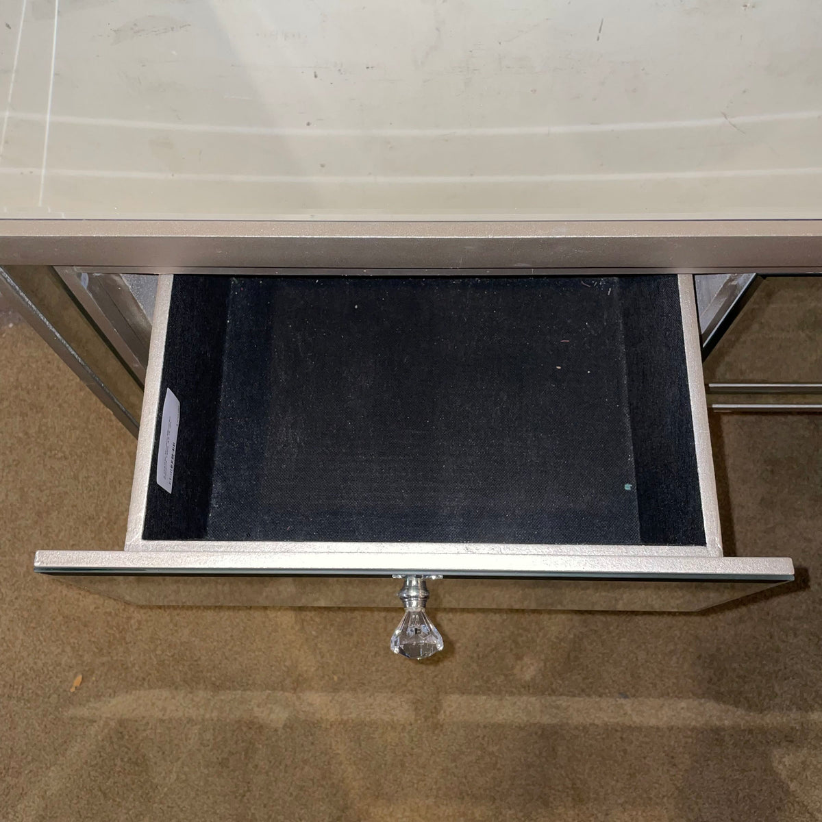 2 Drawer Modern Mirrored Console Table AS IS C CONSOLE TABLES