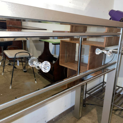 2 Drawer Modern Mirrored Console Table AS IS C CONSOLE TABLES