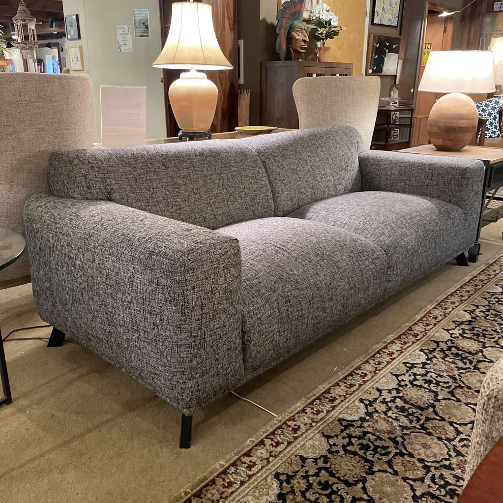Article Charcoal Textured Puffy 2 Seat Sofa AS IS U SOFAS
