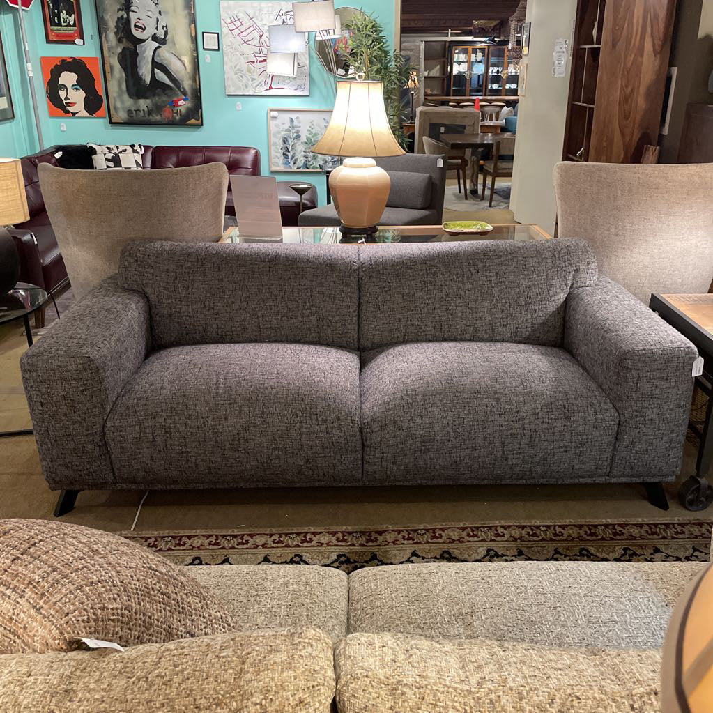Article Charcoal Textured Puffy 2 Seat Sofa AS IS U SOFAS